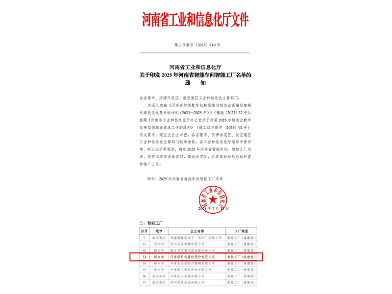 Xinke Lifting has been awarded as a smart factory in Henan Province: Demonstrating its core strength through intelligent manufacturing