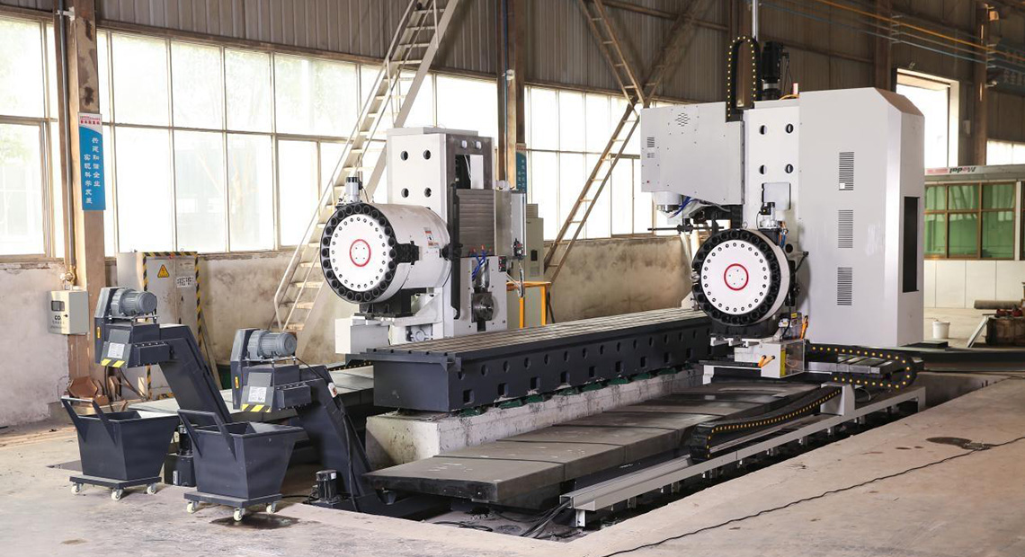 End beam three sided boring and milling machining center